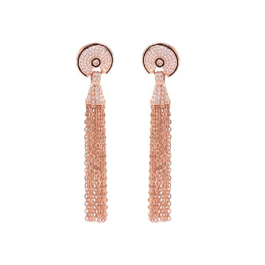 Evil Eye Rose Long Danglers