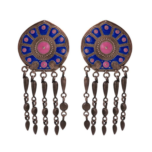 Rangoli Pink Mandala Art Danglers