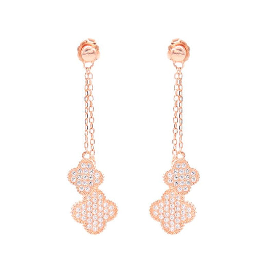 Cartier Inspired CZ Rose Danglers