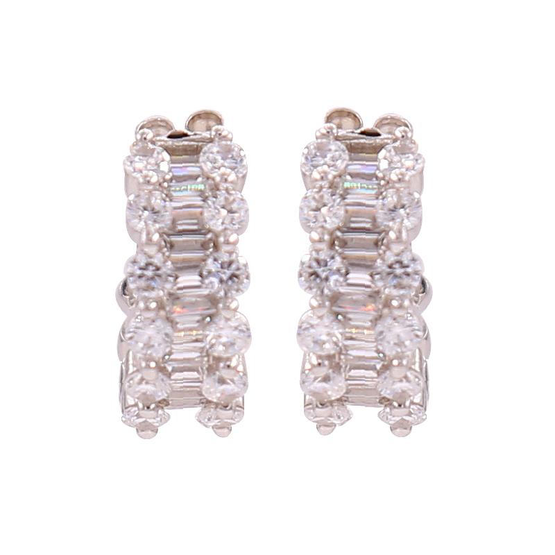 Ayesha Formal Officewear Silver Earrings