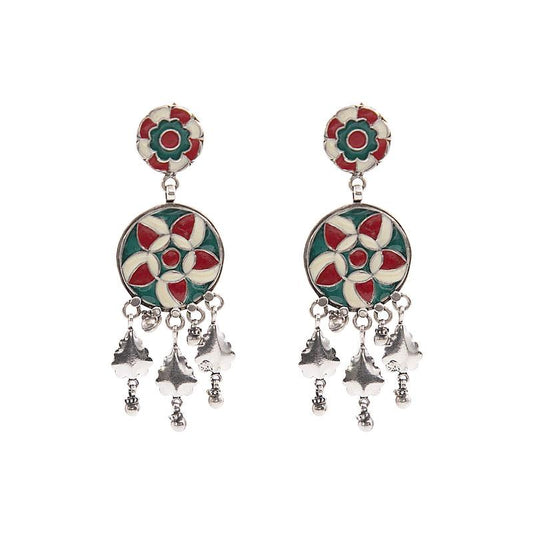 IVORY RED LILLY EARRINGS