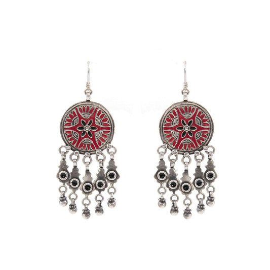 RED HIBISCUS EARRINGS