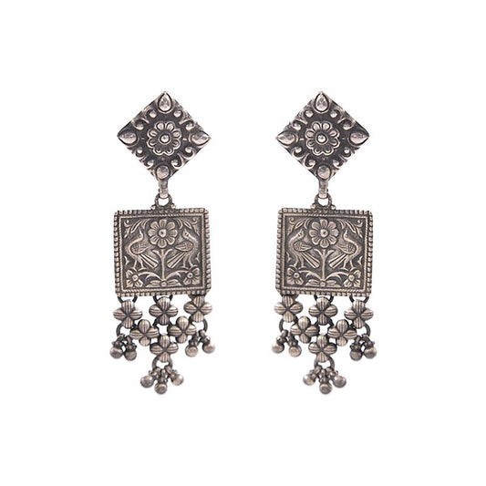 TRIBAL ART BIRD ELEMENT ANTIQUE EARRINGS