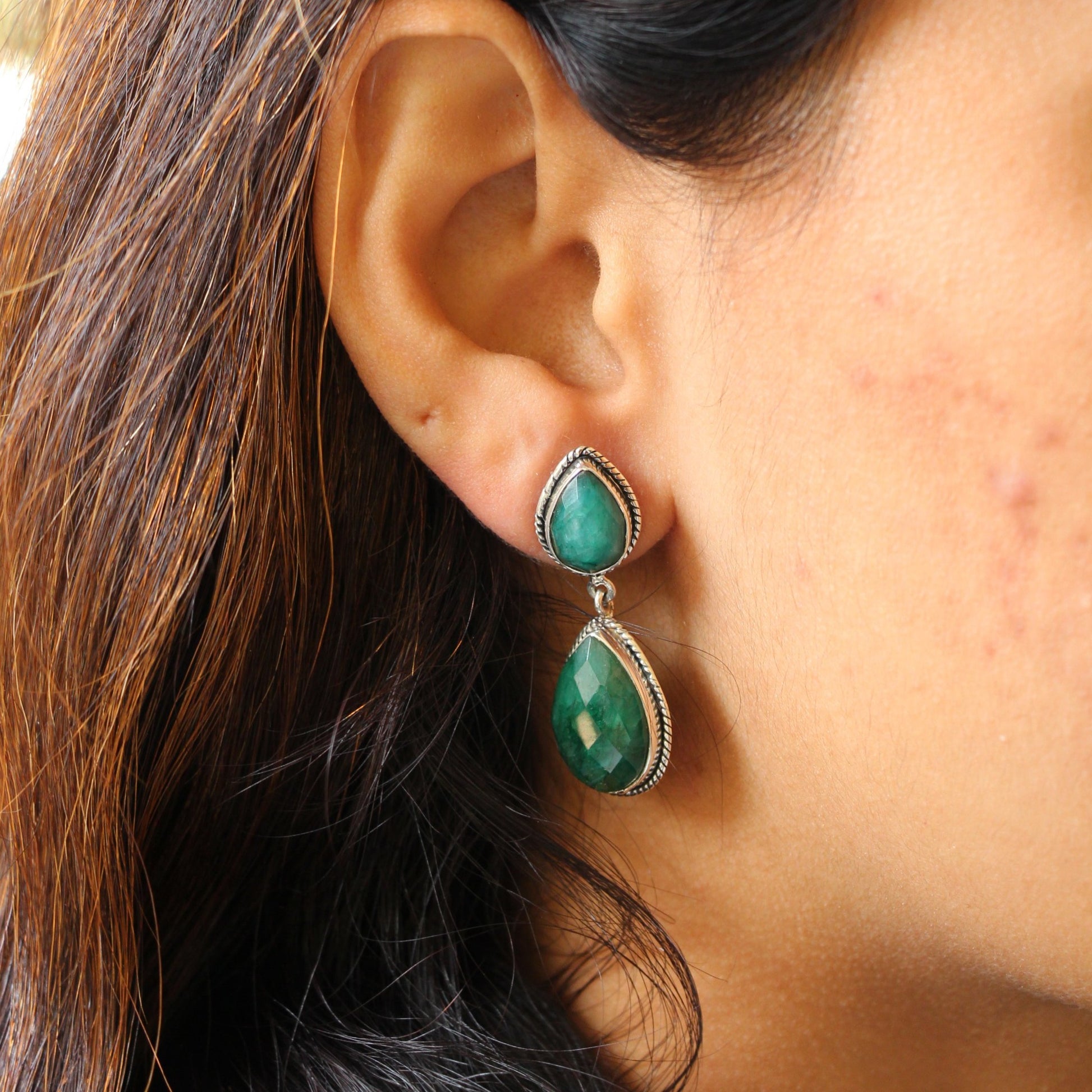 Amrita Green Onyx Dangler Earrings