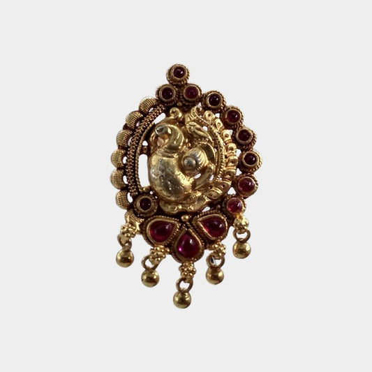 Royal Peacock Gold Polish Kundan Earrings