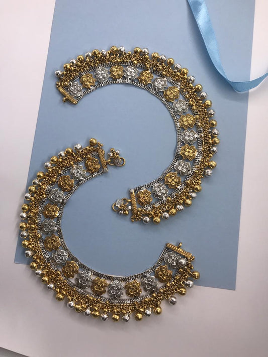 Flower Belt Dual Tone Payal
