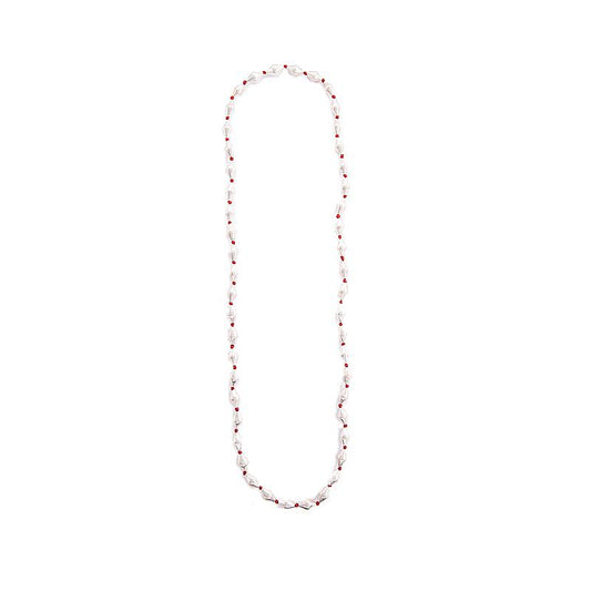 RED SILVER THREADED POLISH MALA