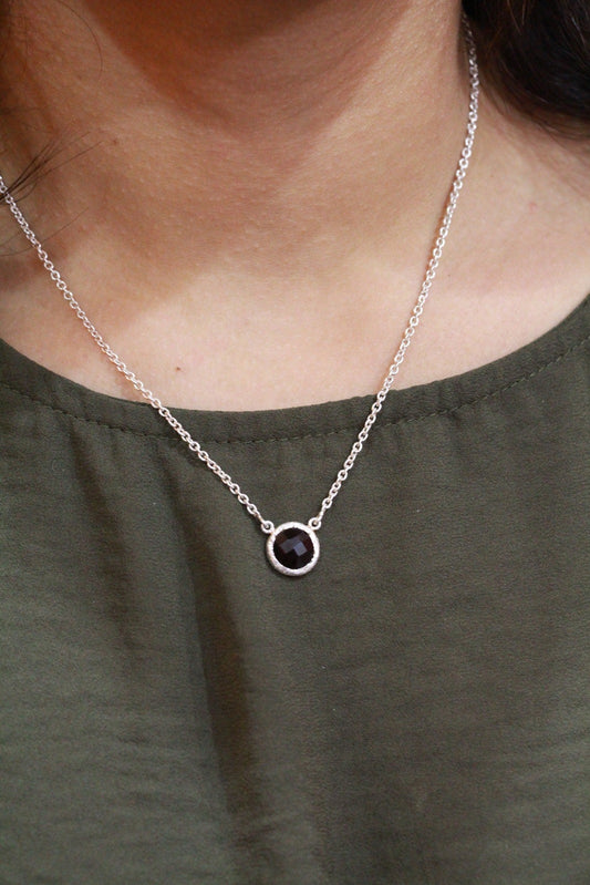 Smokey Modern Silver Necklace