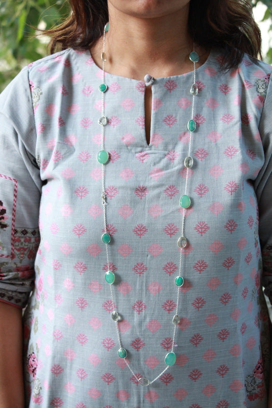 Blue Calcy & Aqua Necklace