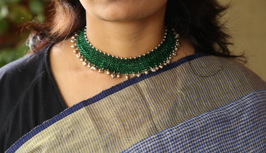 Green Net Chokar with Ghunghru