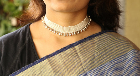 Pearl Net Chokar with ghunghru