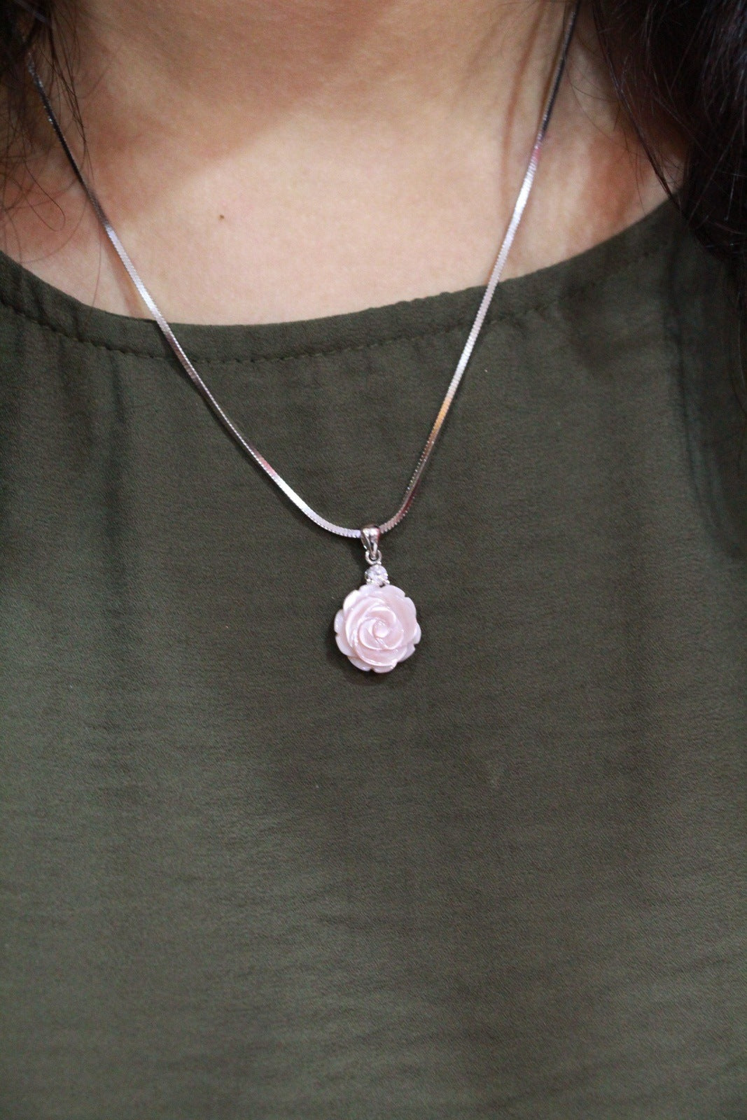 Sterling Rose MOP Pendant