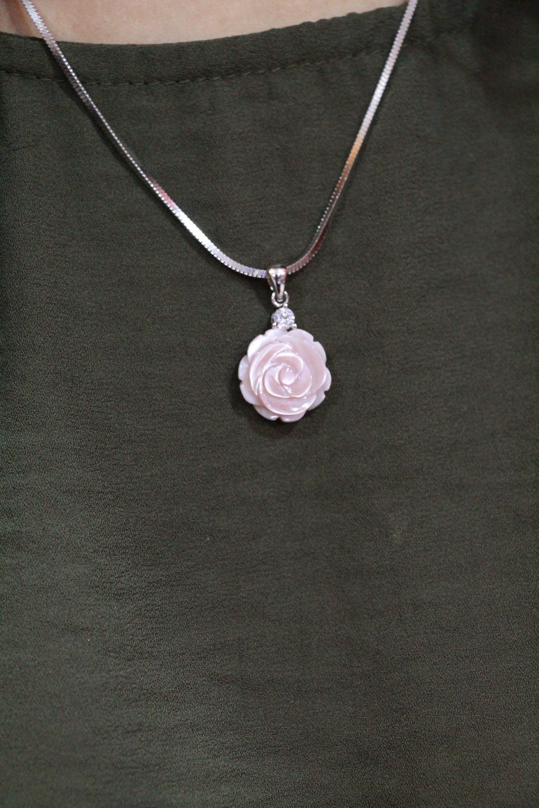 Sterling Rose MOP Pendant