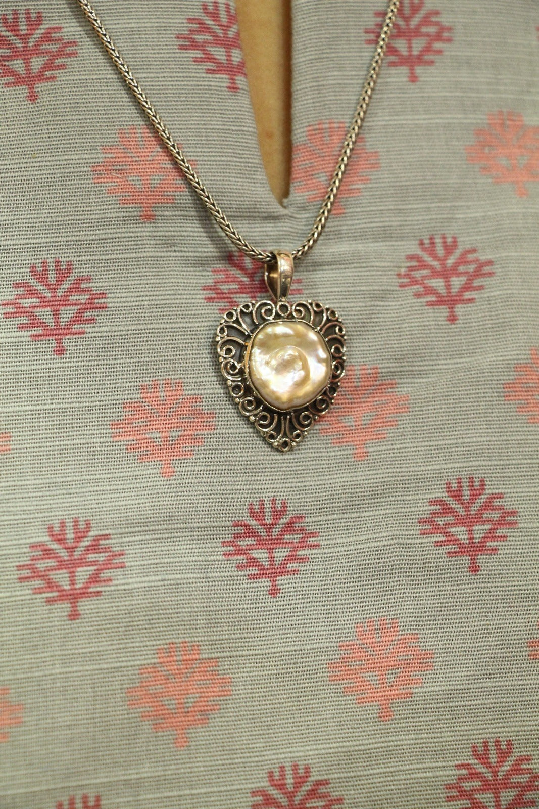 Heart Pearl Antique Pendant
