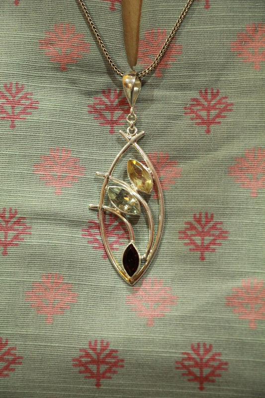 Rodolite Citrine Blessings Pendant
