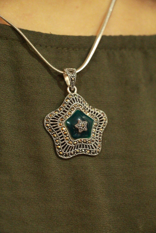 Marcosite Floral Enamel Set