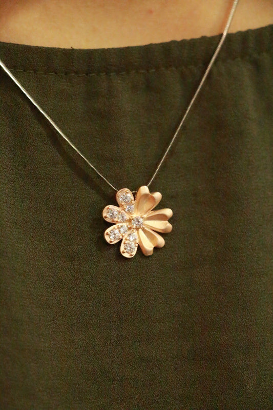 Rose Flower Pendant Set