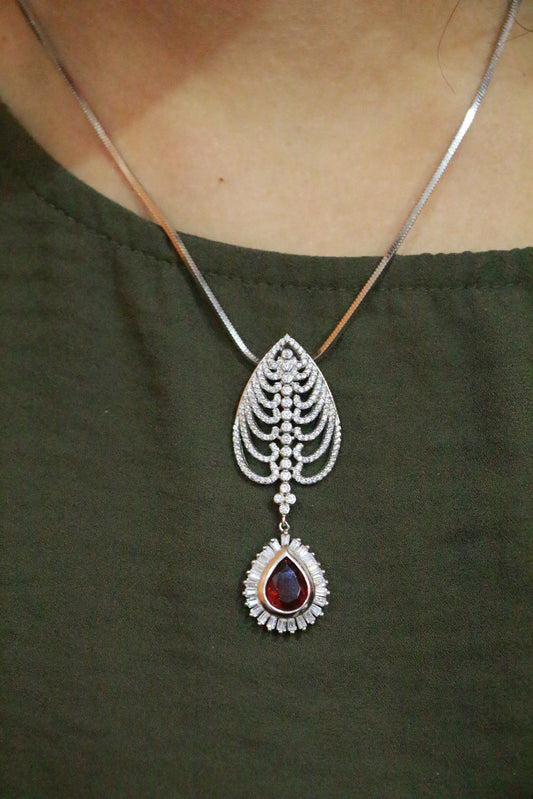 Red Christmas Floral Pendant Set