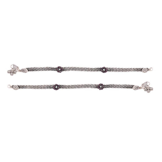 Studded Flower Band Payal