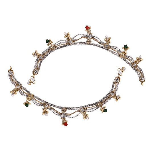 Four Line Studded Payal