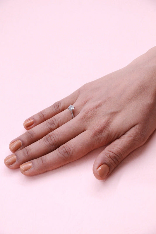 Miranda Solitare Silver Ring